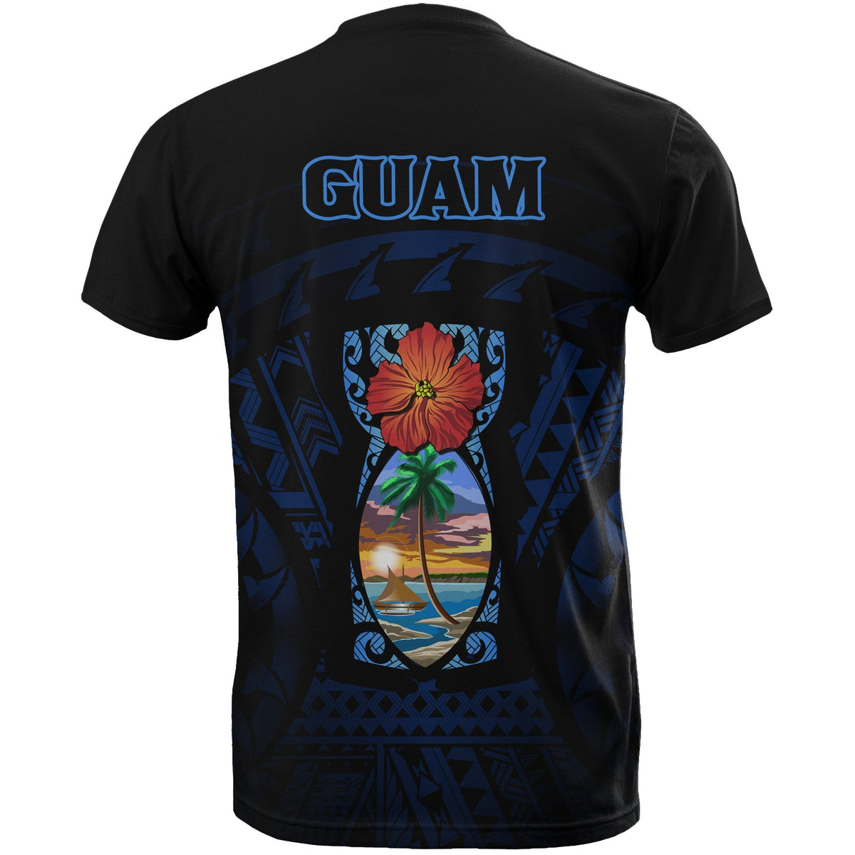 Guam T Shirt Guam Coat of Arms Polynesian Tattoo - Polynesian Pride