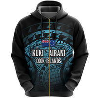 Cook Islands Turtle Zip Hoodie (Turquoise) Unisex Blue - Polynesian Pride