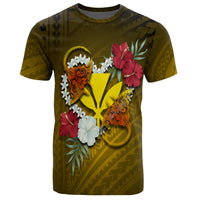 Kanaka Manta Ray Plumeria Heart Polynesian T Shirt Sea Flower AH - Polynesian Pride