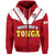 Mate Maa Tonga Rugby Hoodie Tongan Kupesi Red Style LT9 Zip Hoodie Red - Polynesian Pride