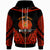 Papua New Guinea Custom Zip up Hoodie Unique Bird Feather Texture Unisex Red - Polynesian Pride