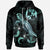 Tonga Polynesian Hoodie Turtle With Blooming Hibiscus Turquoise Unisex Turquoise - Polynesian Pride