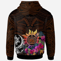 Polynesian Hoodie Coat ofrm with Flowers & Polynesian Patterns - Polynesian Pride