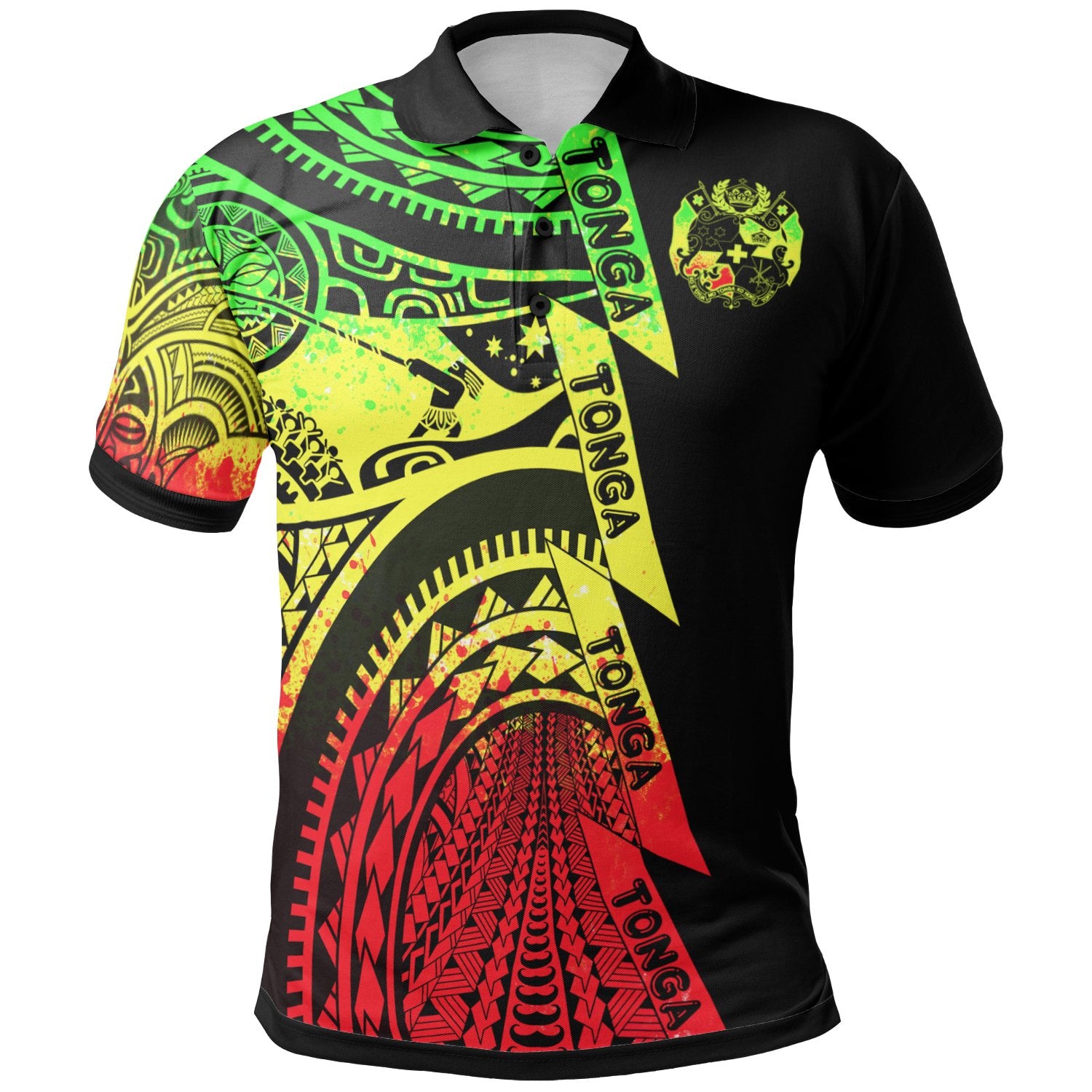 Polynesian Tonga Polo Shirt Maui Moana Tattoo with Seal Tonga Unisex Reggae - Polynesian Pride