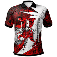 Hawaii Polynesian Polo Shirt Admiral Arthur W. Radford High School Tribal Pattern LT10 Red - Polynesian Pride