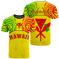 Hawaiian Kanaka T Shirt Flag Nation Yellow Demodern Unisex Yellow - Polynesian Pride