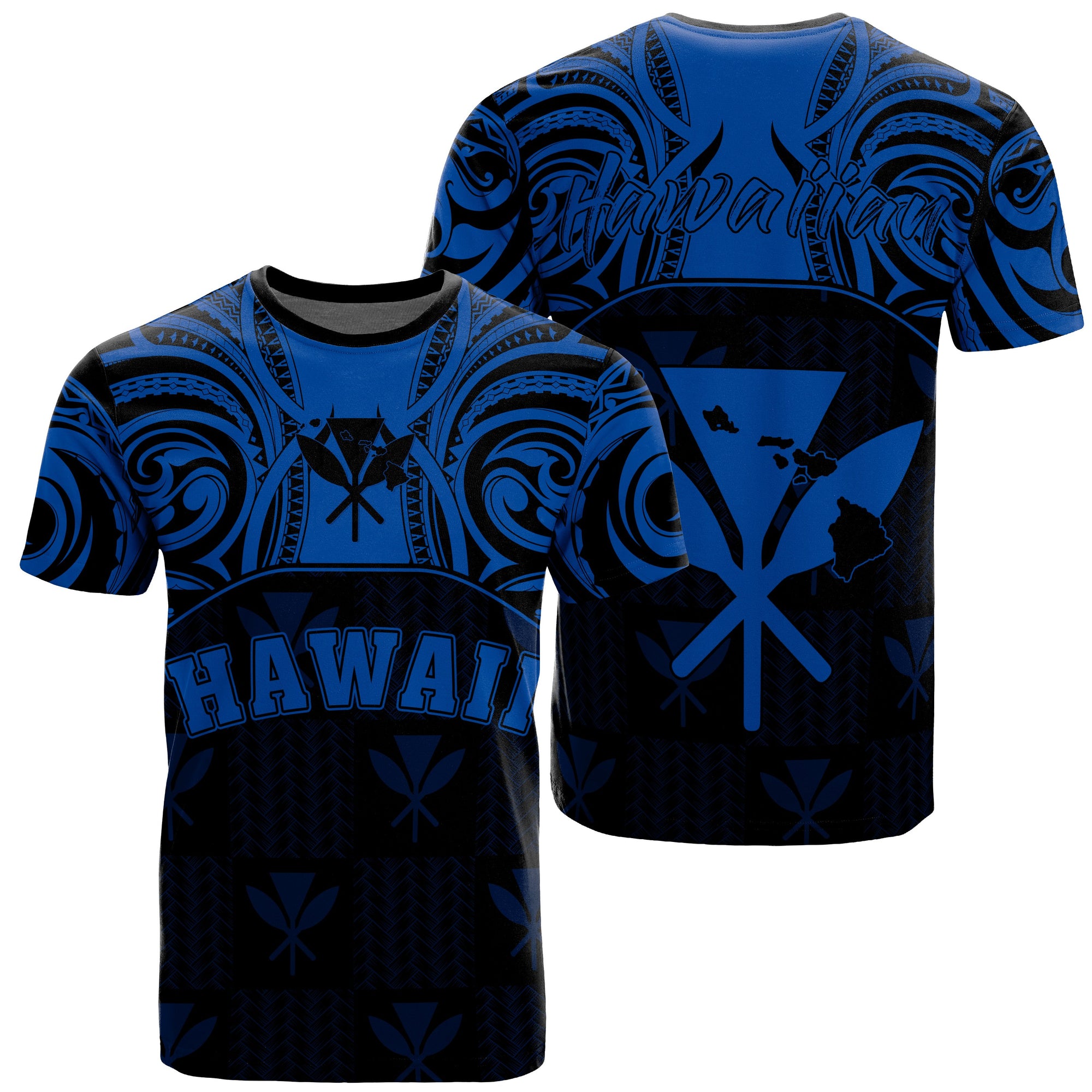 Hawaiian Kanaka T Shirt Demodern Blue Unisex Blue - Polynesian Pride