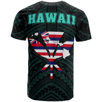 Hawaiian Kanaka T Shirt Heart Tattoo Turquoise - Polynesian Pride