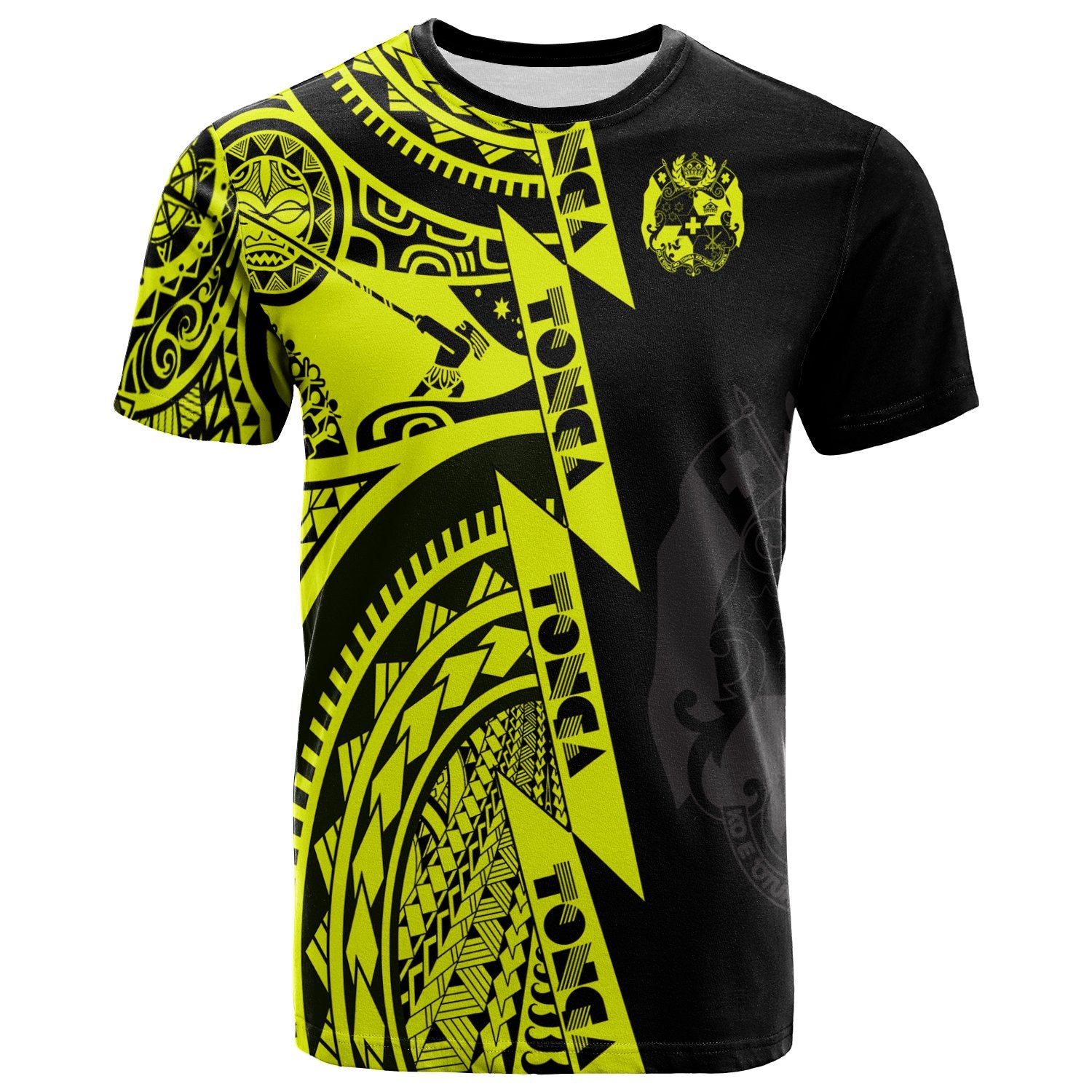 Polynesian Tonga T Shirt Maui Moana Tattoo with Seal Tonga Unisex Yellow - Polynesian Pride