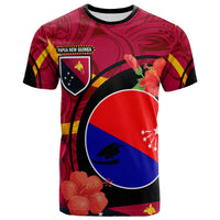 Papua New Guinea T Shirt Central Province Flag of PNG with Hibicus and Polynesian Culture T Shirt Art - Polynesian Pride