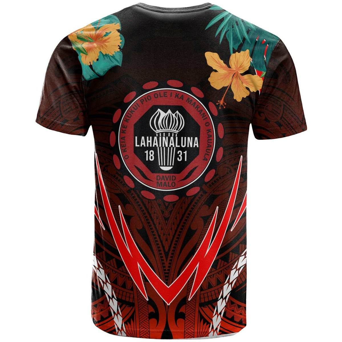 Hawaii Custom T Shirt Lahainaluna High School Polynesian with Hawaii Pattern LT10 - Polynesian Pride