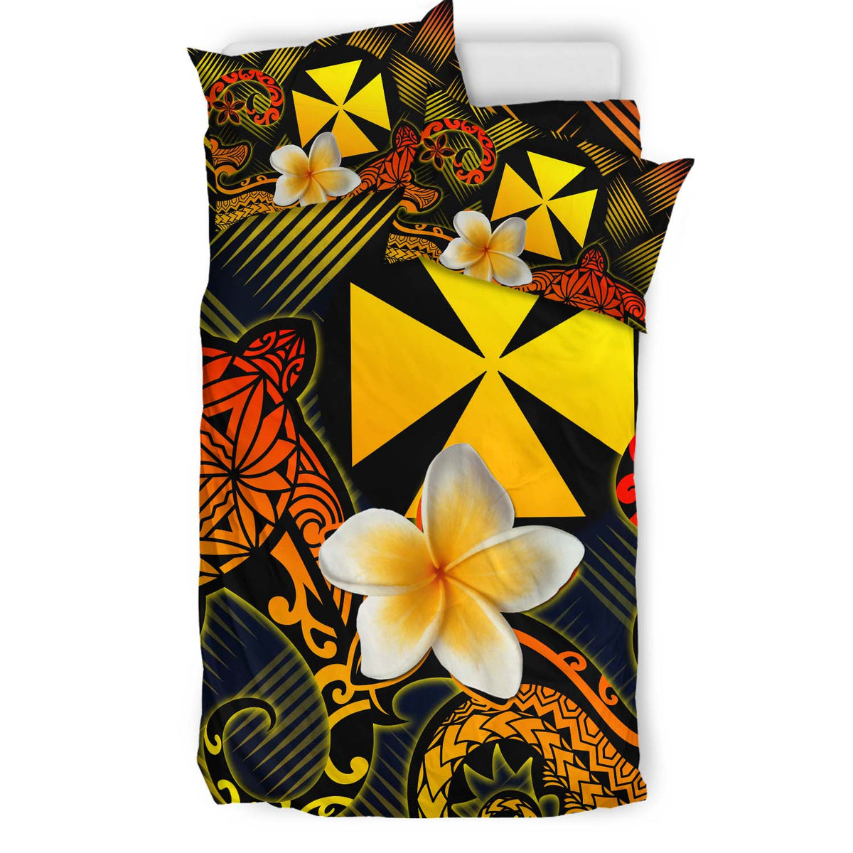 Wallis and futuna Polynesian Bedding Set - Lauhala Turtle Plumeria Tropical - Polynesian Pride
