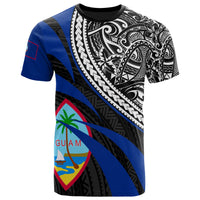 Guam Polynesian T Shirt Blue Floral Pattern Unisex Blue - Polynesian Pride