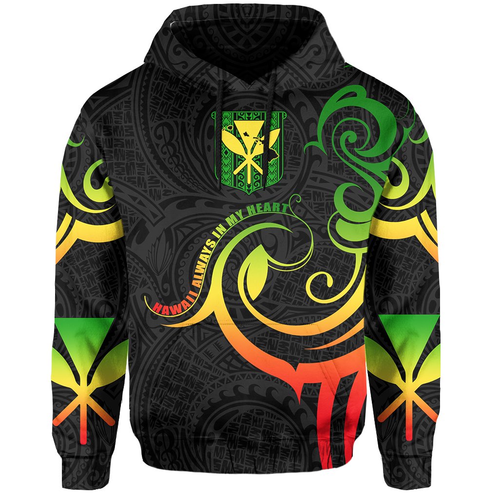 Hawaiian Kanaka Hoodie Hawaii Always In My Heart AH - Polynesian Pride