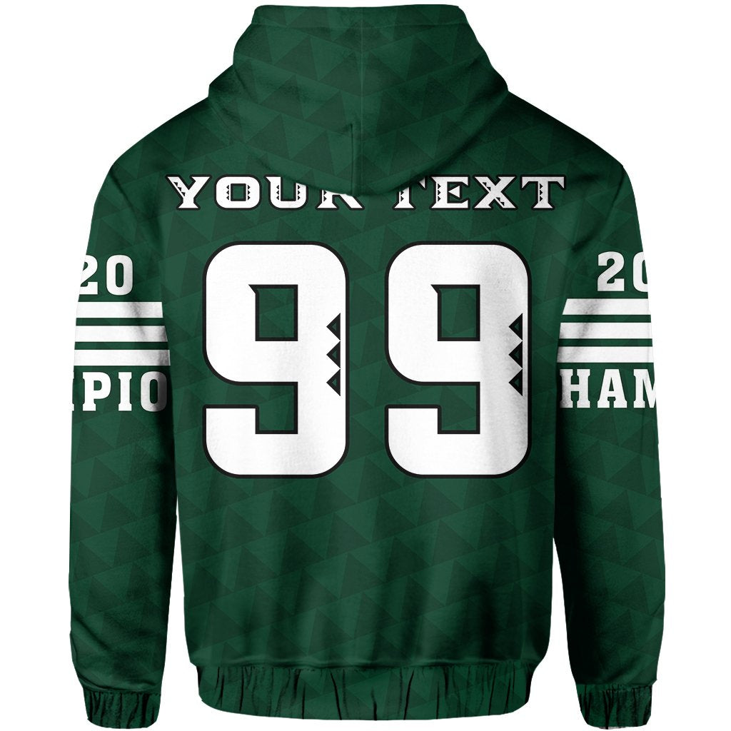 Personalize Hawaii Warrior Football Hoodie (Zipper) 2020 Champion AH - Polynesian Pride