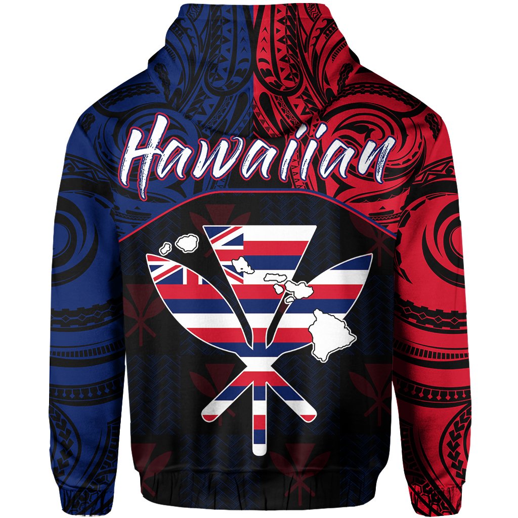 Hawaiian Kanaka Hoodie Flag Nation Black Demodern AH - Polynesian Pride