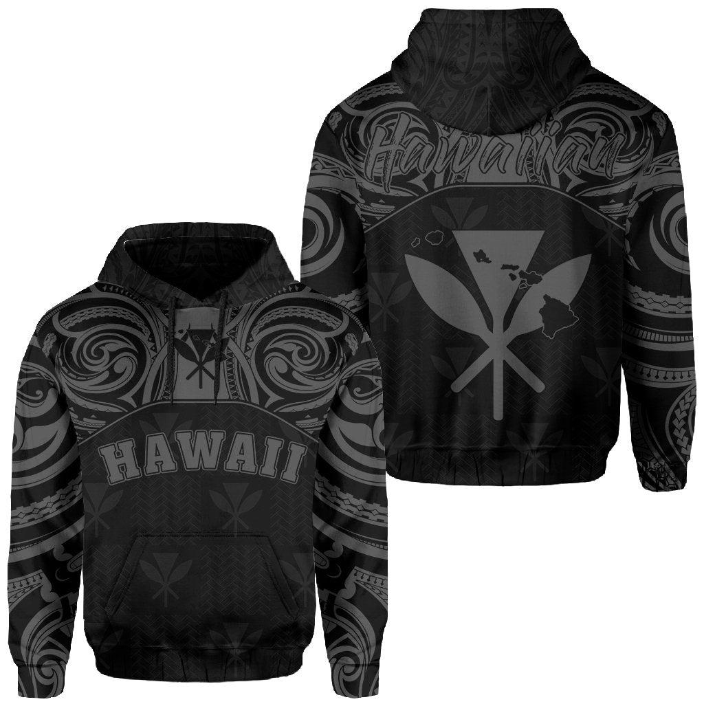 Hawaiian Kanaka Hoodie Demodern Gray Unisex Gray - Polynesian Pride