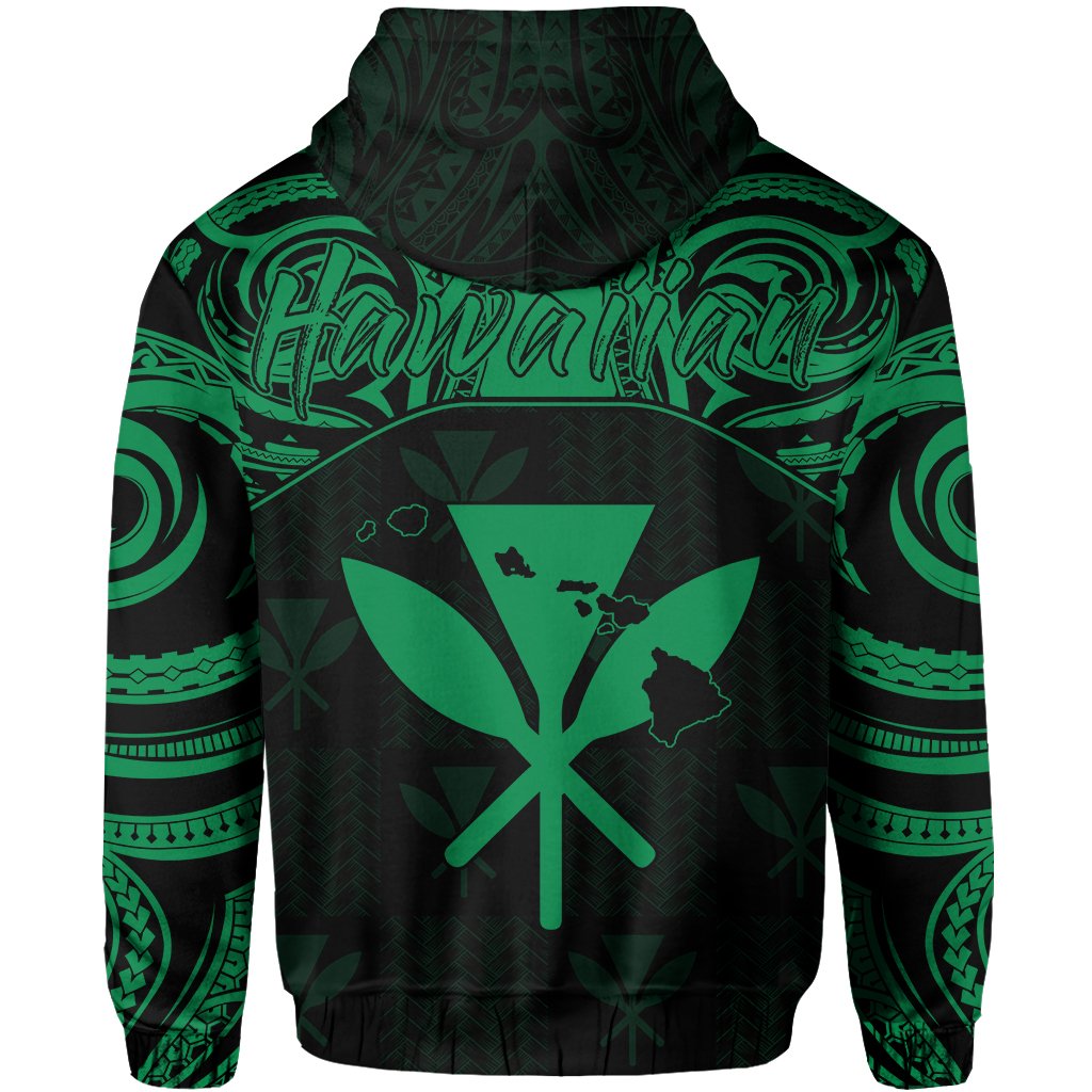 Hawaiian Kanaka Hoodie Demodern Green - Polynesian Pride