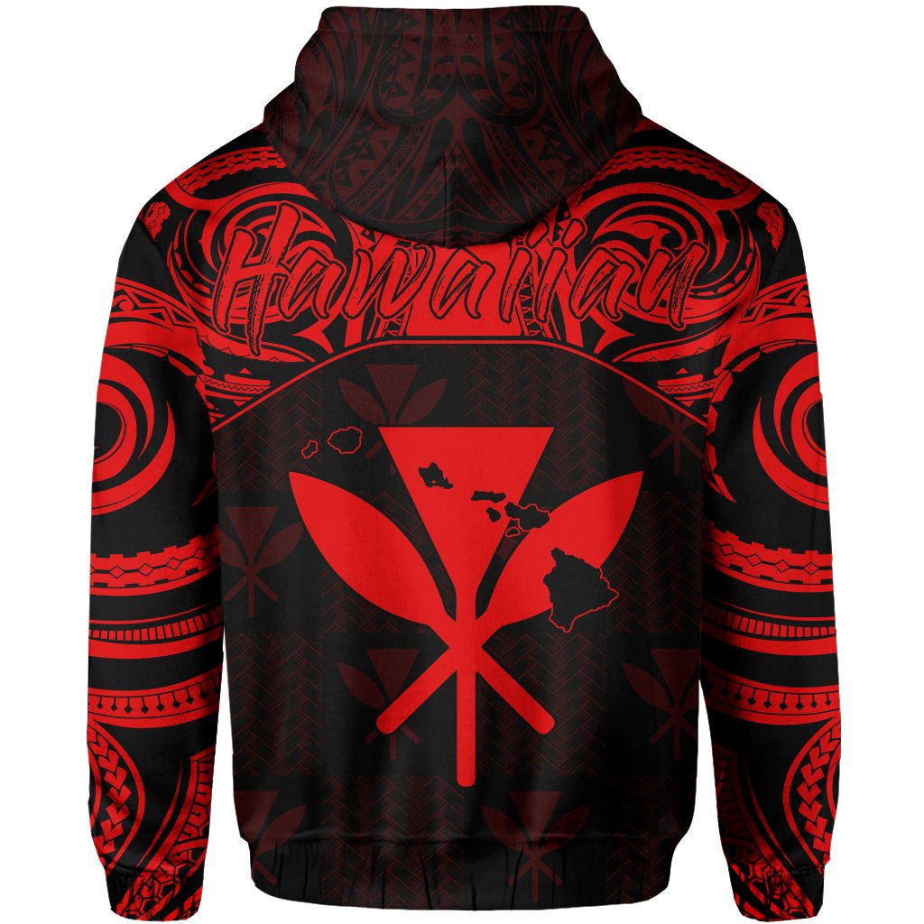 Hawaiian Kanaka Hoodie Demodern Red - Polynesian Pride