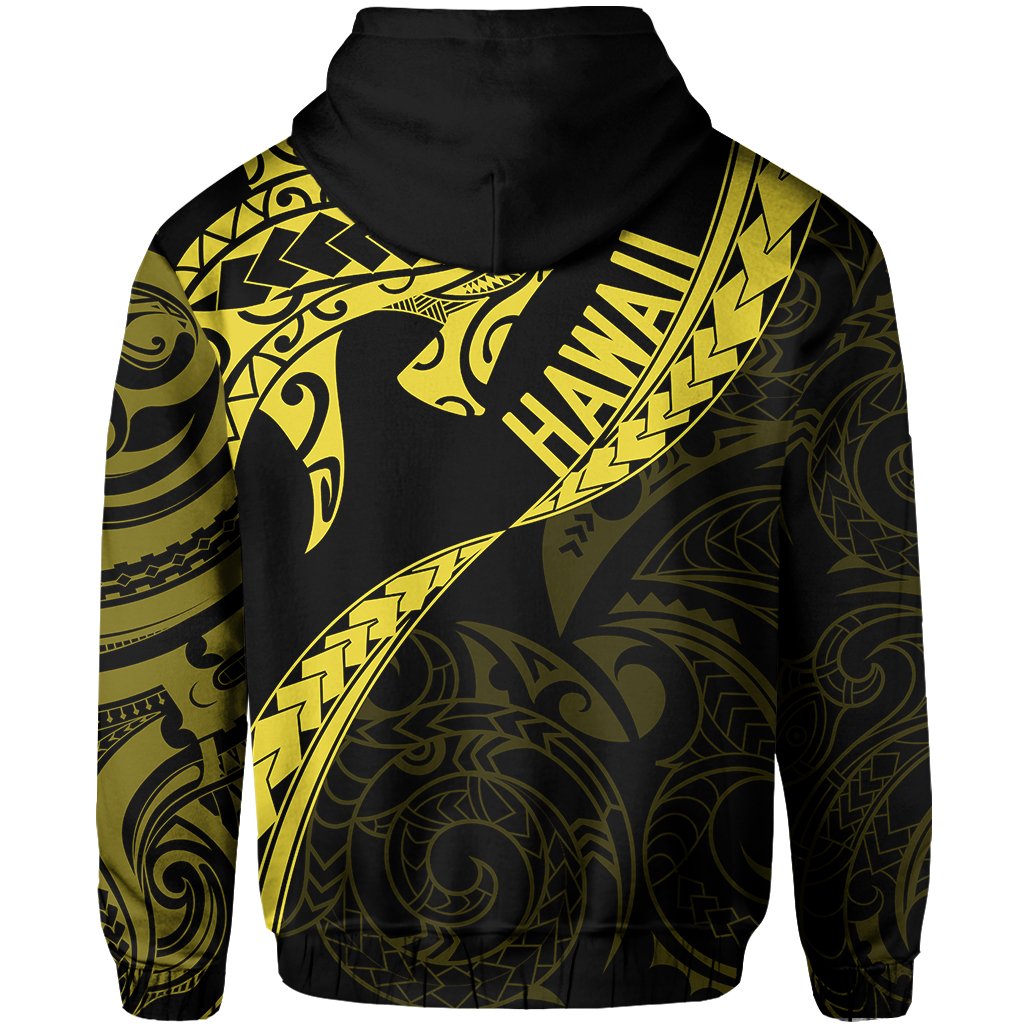 Hawaiian Kanaka Hoodie Mano Kihikihi Yellow - Polynesian Pride