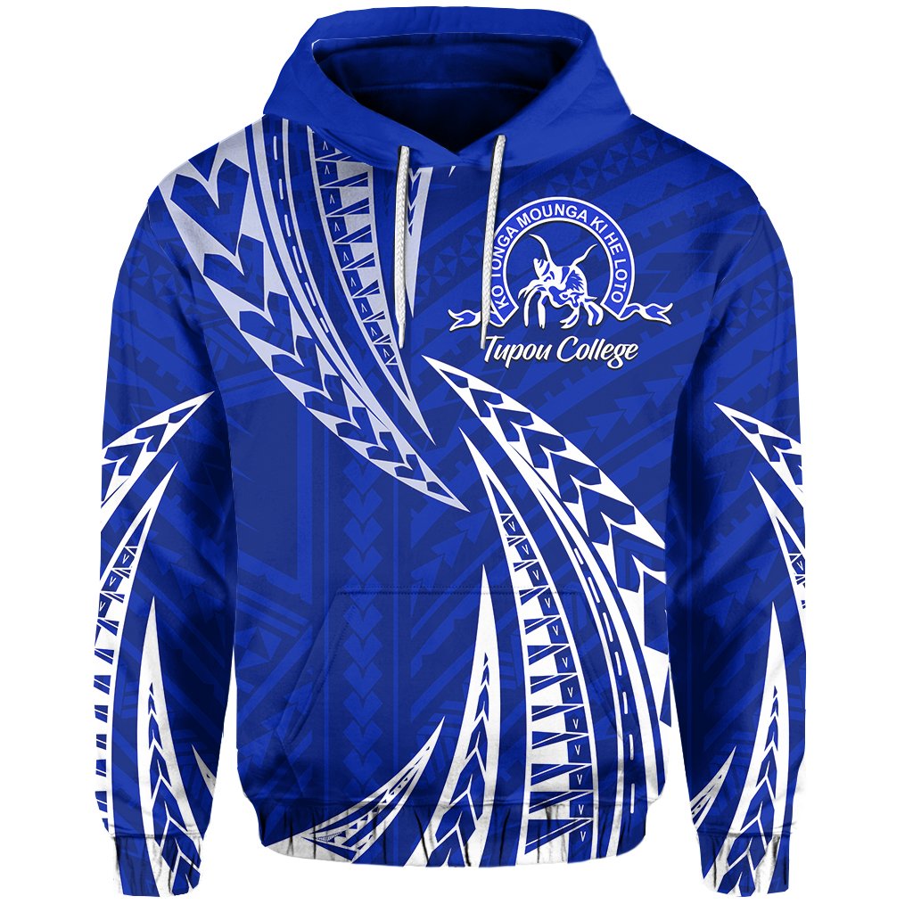 Tupou College Hoodie Version 2 Unisex Blue - Polynesian Pride