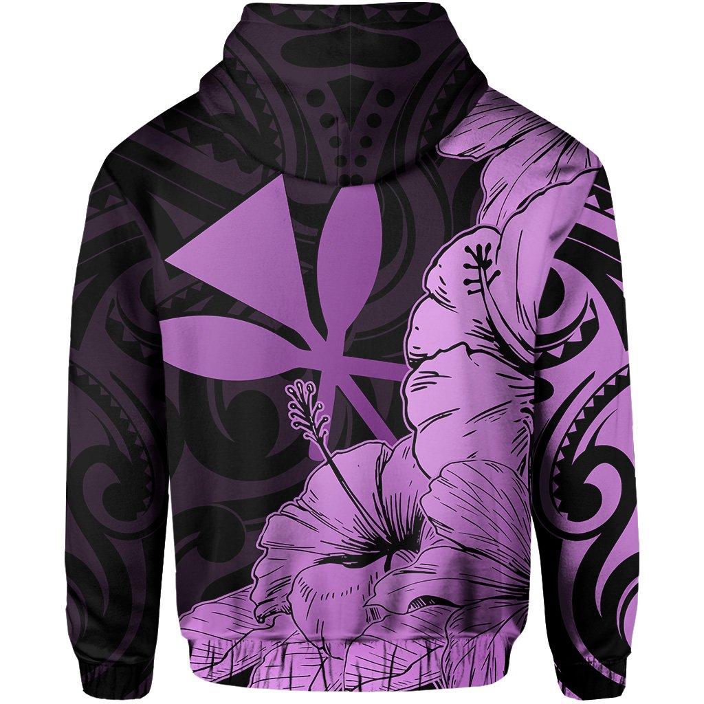 Hawaii Turtle Hoodie (Zipper) Polynesian Hibiscus Art Ver 2.0 Pink - Polynesian Pride