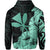 Hawaii Turtle Hoodie Polynesian Hibiscus Art Ver 2.0 Turquoise - Polynesian Pride