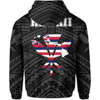 Hawaiian Kanaka Hoodie (Zipper) Heart Tattoo White - Polynesian Pride