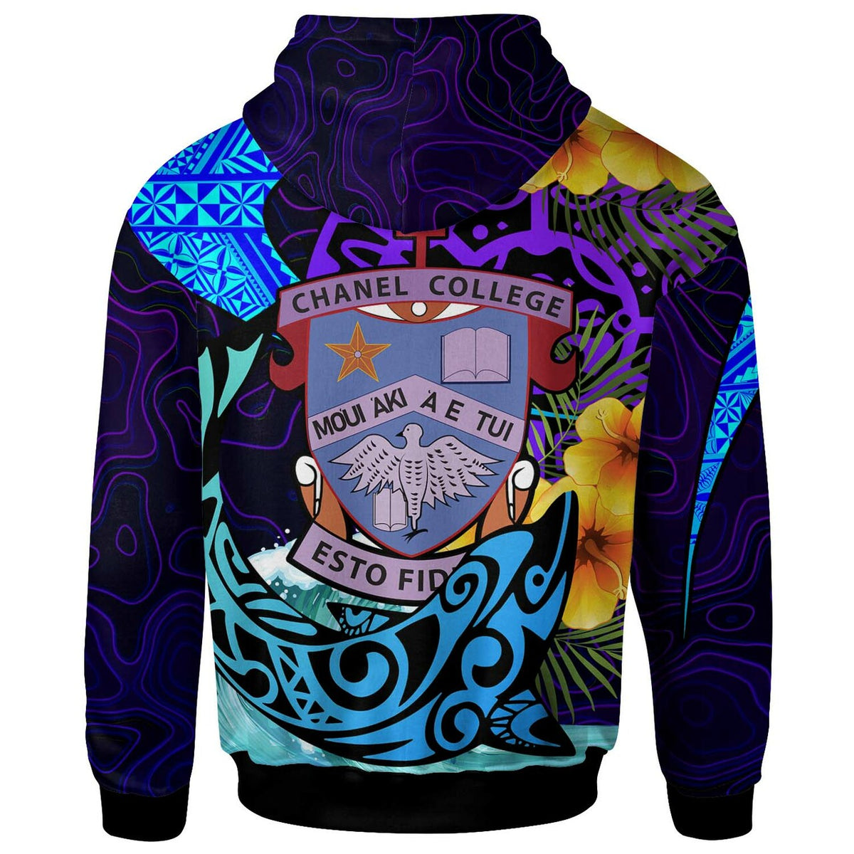 Tonga Custom Hoodie Chanel College with Polynesian Pattern Style and Flower LT10 - Polynesian Pride
