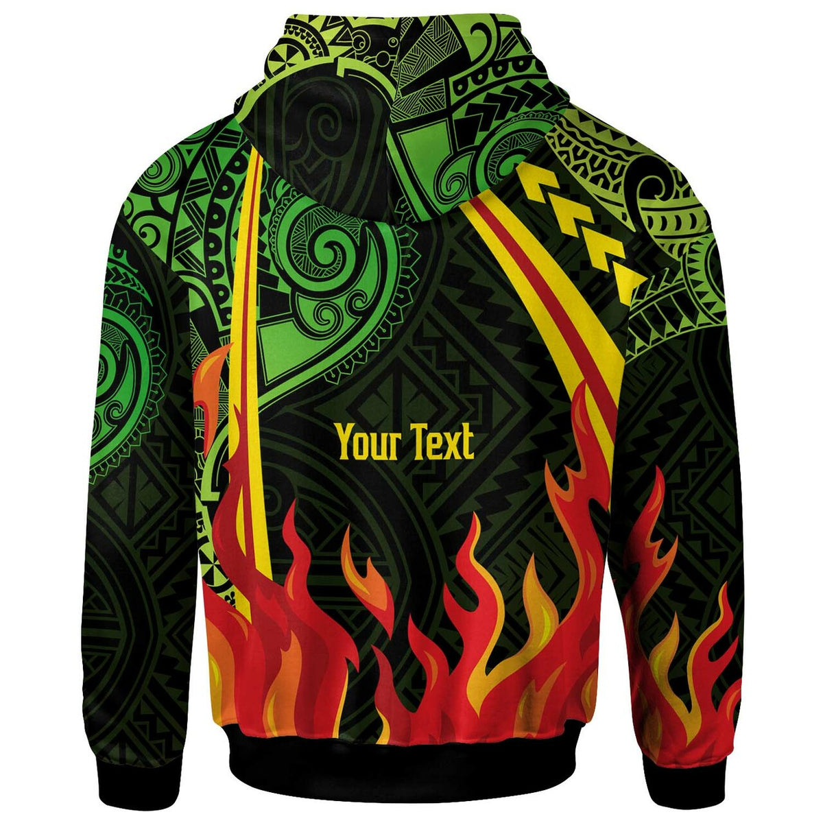 Hawaii Custom Hoodie Honokaa High & Intermediate School Polynesian Pattern Fire LT10 - Polynesian Pride