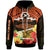 Tonga Custom Hoodie Tailulu College Polynesian with Flower and Tonga Pattern LT10 Orange - Polynesian Pride