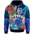 Tonga Custom Hoodie Tupou College Polynesian Tonga Pattern with Flower LT10 Blue - Polynesian Pride