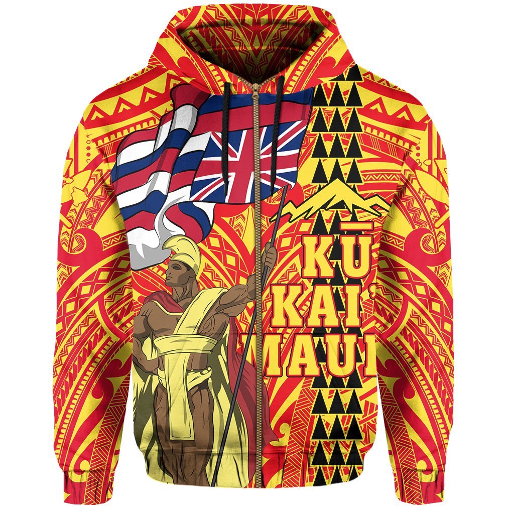 Polynesian Protect Mauna Kea Flag of Hawaii Zip Hoodie - Polynesian Pride