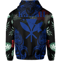 Polynesian Tropic Kanaka Maoli Hibiscus Hawaii Hoodie Blue - Polynesian Pride