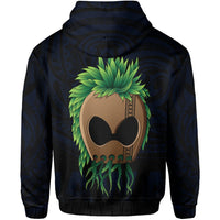 Polynesian Hula Man Helmet Hawaii Hoodie Blue - Polynesian Pride