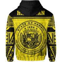 Polynesian Seal of Hawaii Zip Hoodie Yellow NRP Style - Polynesian Pride