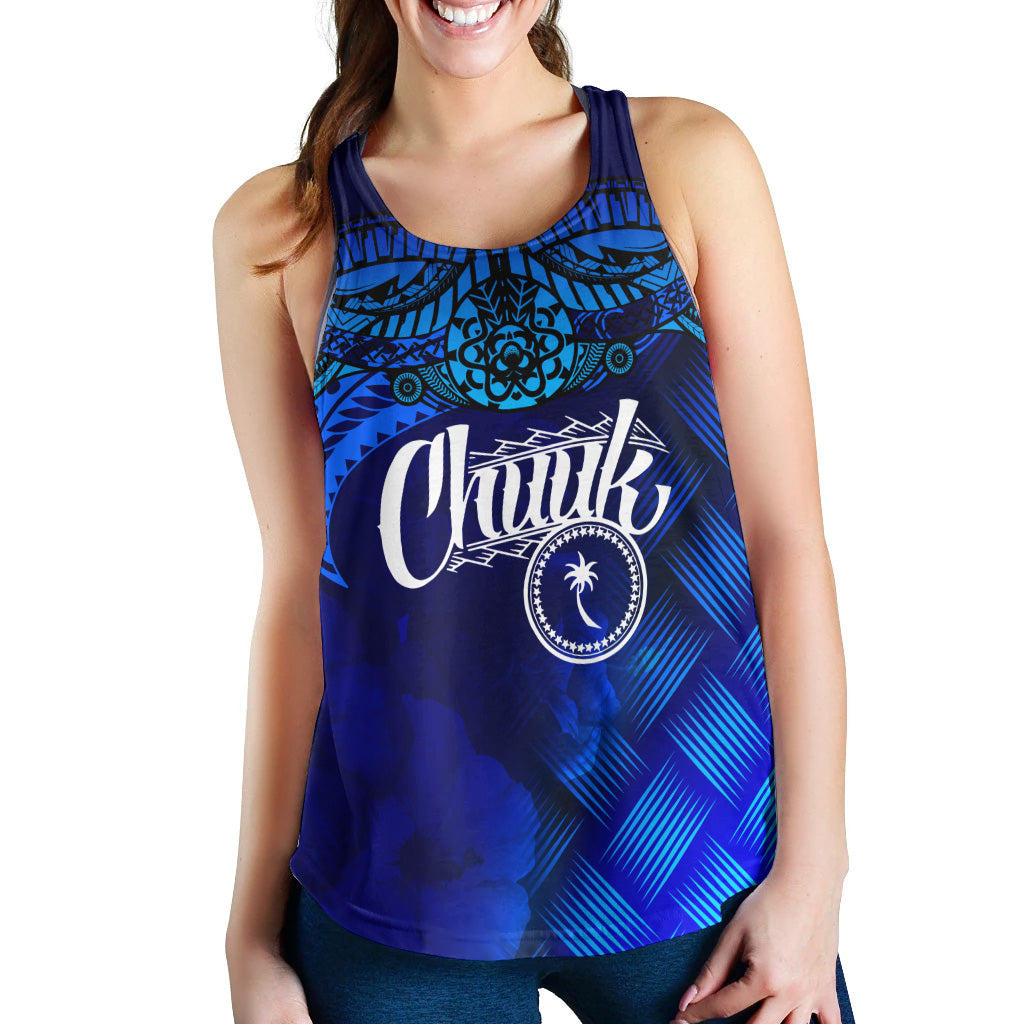 Chuuk Polynesian Racerback Women Tank - Lauhala Coat Of Arms - Polynesian Pride