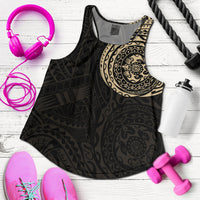 Polynesian Women Racerback Tank - Polynesian Tattoo Style Version 2 Gold Gold - Polynesian Pride