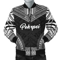 Pohnpei Polynesian Chief Sleeve Zip Bomber Jacket - Black Version Unisex Black - Polynesian Pride