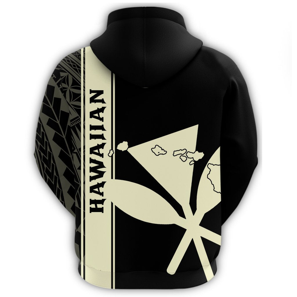 Kanaka Map King Beige Zipper Hoodie Edgar Style - Polynesian Pride