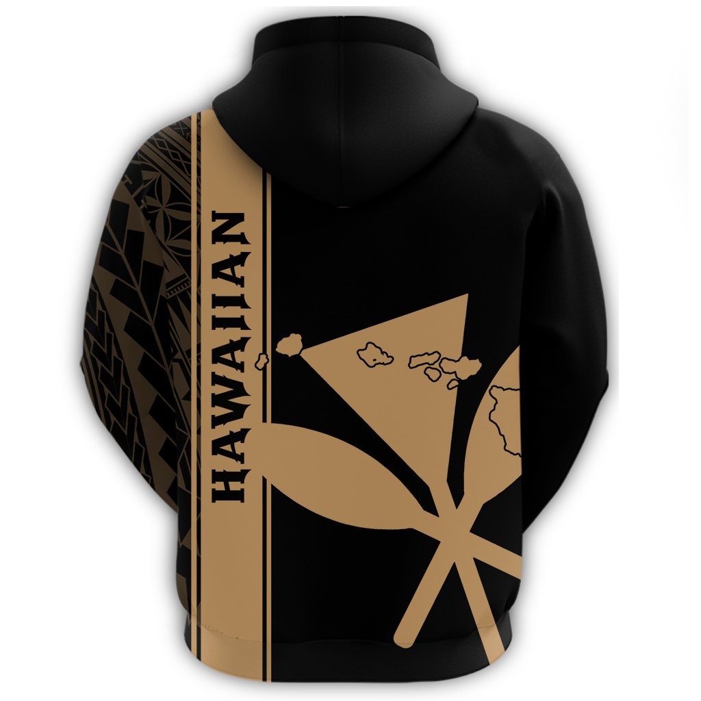 Kanaka Map King Gold Zipper Hoodie Edgar Style - Polynesian Pride