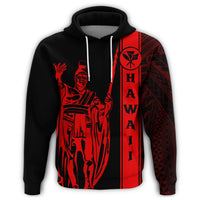 Kanaka Map King Red Hoodie Edgar Style - Polynesian Pride