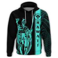 Kanaka Map King Turquoise Hoodie Edgar Style - Polynesian Pride