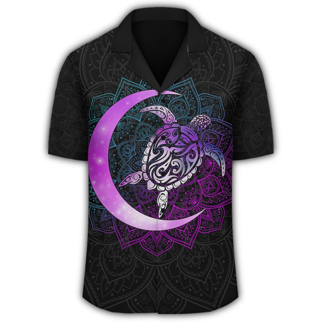 Hawaii Turtle Mandala Hawaiian Shirt - Galaxy Purple - AH - Polynesian Pride