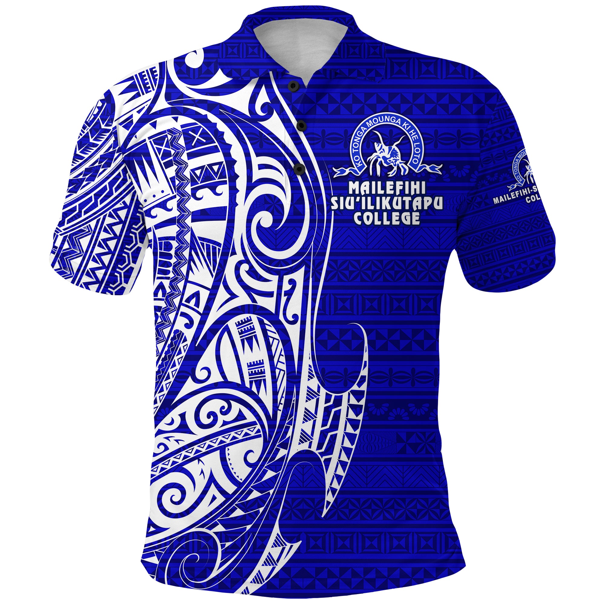 Tonga Mailefihi Siuilikutapu College Polo Shirt Original Style LT8 Blue - Polynesian Pride