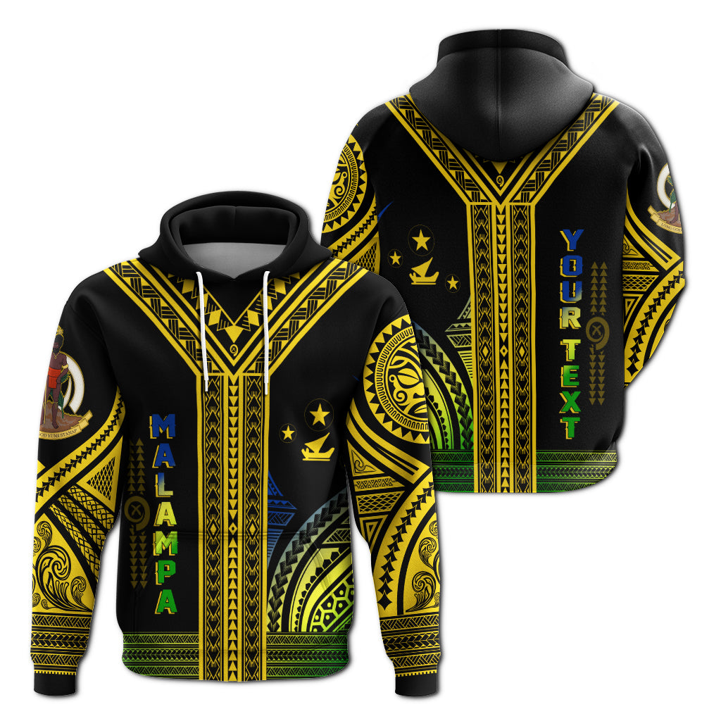 Custom Vanuatu Malampa Province Hoodie Unique Black & Gold LT7 - Polynesian Pride