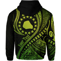 Custom Mangaia Cook Islands Hoodie Green Polynesian Wave Style LT9 - Polynesian Pride