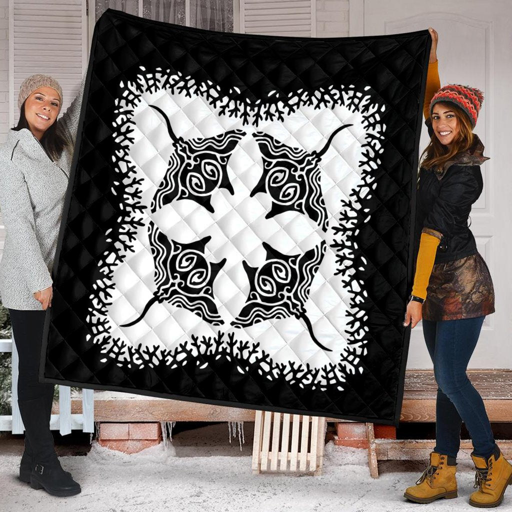 Hawaii Quilt - Manta Ray Quilting Style Quilt - AH - Polynesian Pride