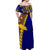 PNG Hibiscus Tribal Pattern Off Shoulder Long Dress - Manus Province LT7 - Polynesian Pride