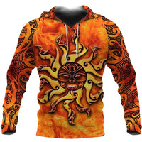 Maori Hoodie Tamanuitera The Sun Unisex Orange - Polynesian Pride
